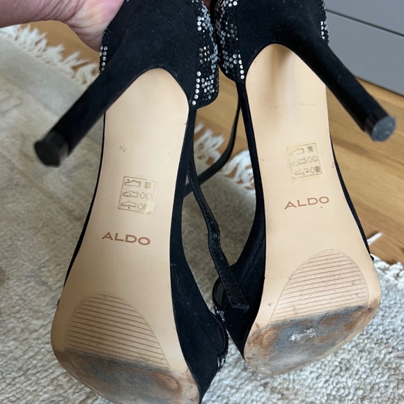 ALDO black open toe high heel, US size 9 - Picture 4 of 4